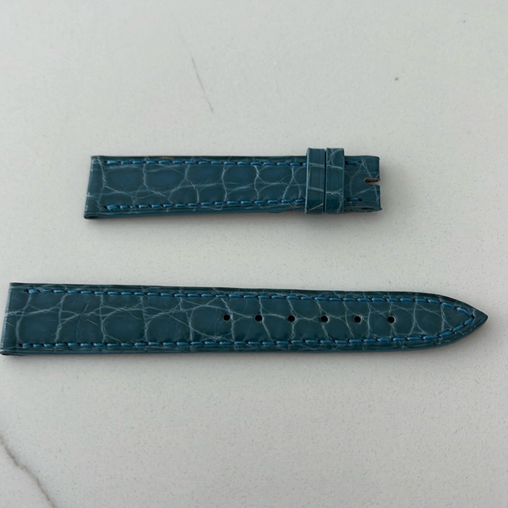Authentic Chopard Croco 16MM Watch Band Shiny Blue